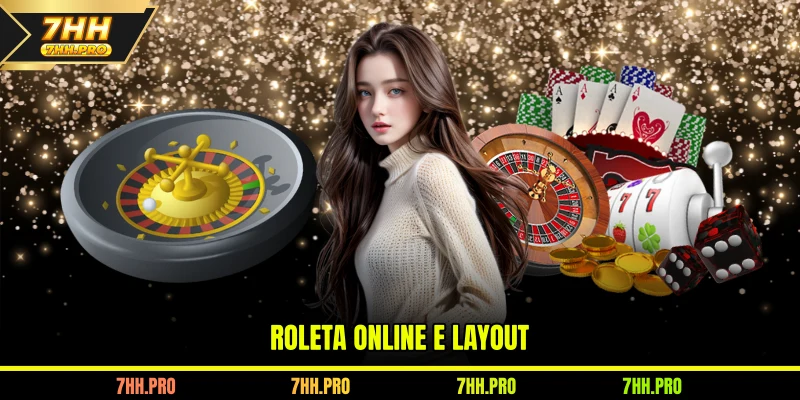 O cilindro e o layout do jogo de Roleta online